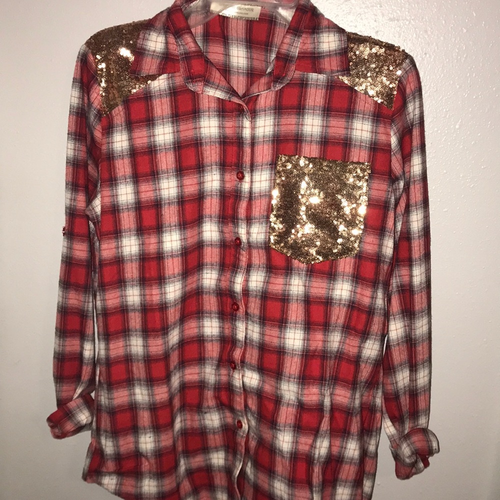 Sequin flannel